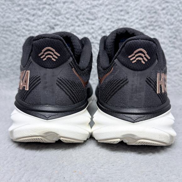 Hoka One One Clifton 9 Womens Size 8.5 Running Shoes Sneakers Black Rose Gold - Picture 4 of 9